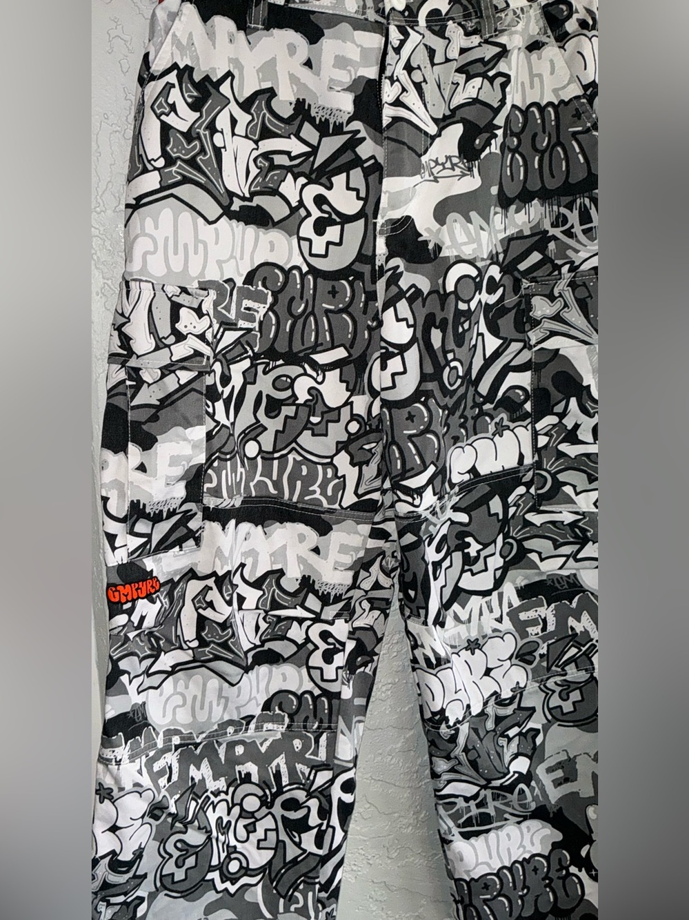 Empyre Black & Gray Graffiti Print Cargo Pants - Picture 4 of 10